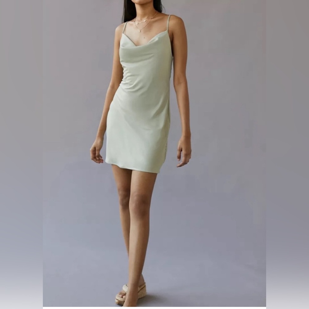Urban Outfitters Cowl-neck mini dress - Sage